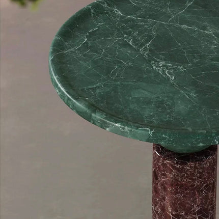 Light Luxury Marble Stone Side Table Hotel Restaurant Cafe Small Round Coffee Table Sofa Side Table For Living Room