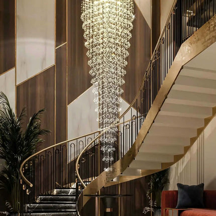 Customized Design 8m 6m 5m 4m Crystal Nordic Modern Long Stair Chandelier