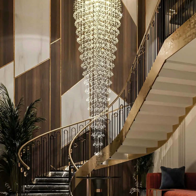 Customized Design 8m 6m 5m 4m Crystal Nordic Modern Long Stair Chandelier