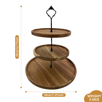 Customizable 3 Tiered Wooden Storage Rack Cake Stand For Wedding Party