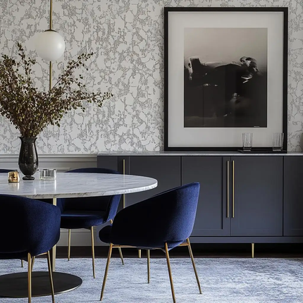 Modern Metal Luxury Dining Table and Chair Set for Hotel Apartment Use 4-8 Chairs Round With Adjustable Height