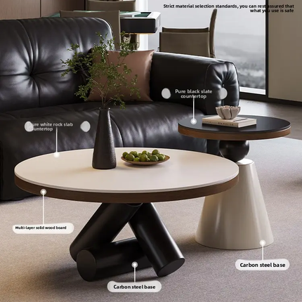 Made of concrete Creative Geometric Stone Coffee Table 2026 New Italian Light Luxury High-End Living Room Minimalist Designer With Storage Space