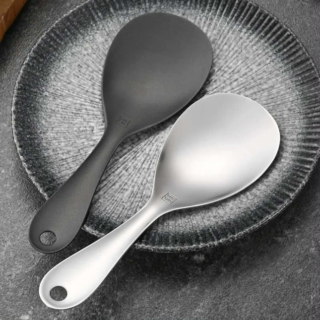 New High Quality 304 Stainless Steel Kitchen Utensils Stick Pot And Rice Spoon Non Stick Pot Rice Spoon Rice Paddle