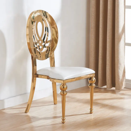 Modern Round Glass Gold Dining Table with Metal Frame 6 Chairs Set for Hotel & Home Office Use Home Furniture