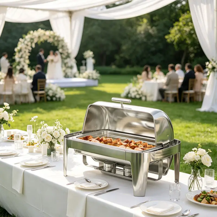 Luxury Stainless Steel Chafing Dish For Hotel Restaurant Catering Buffet Food Warmer Heating Display For Restaurants Catering