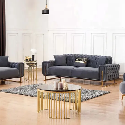 Contemporary Luxury Modern Chesterfield Sectional Sofa for Living Room