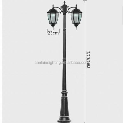 European Retro LED Landscape Light Pole Column Light Aluminum Pedestrian Area Decoration IP65 Garden Courtyard Straight Electric