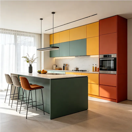 Custom Lacquer Island Melamine Wall Kitchen Set Cabinets High Gloss Kitchen Cabinets Set Customize Design Wooden Kitchen Cabinet