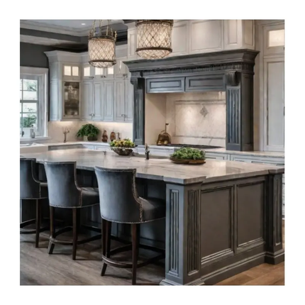 CBMmart Custom 2025 Kitchen Island Cabinet Set Supplier Full Modular Modern Wood Furniture Kitchen Cabinet Melamine Wall Panels