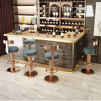 Chair Stools Chairs Modern Luxury High White for Counter Outdoor Leather Kitchen with and Restaurant Nordic Rose Gold Bar Stool