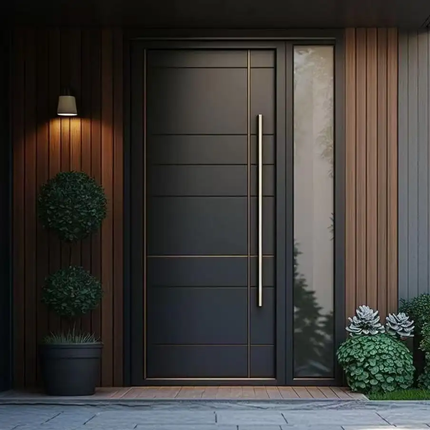 Energy Efficient Anti-Theft Villa Front Entry Door -Thermal Break Design Custom Precision Carved Aluminum Door For Mansions