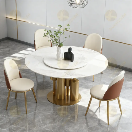 Xuanzhen Dining Room Furniture Nordic Modern Round Dining Table Set 6 Seater Luxury Marble Dining Tables Dining Table For Sale