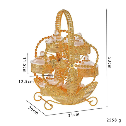 Exquisite High-Grade Wrought Iron Acrylic Fruit Plate Creative Windmill Rotating Snack Tray For Party Living Room Fruit Plate