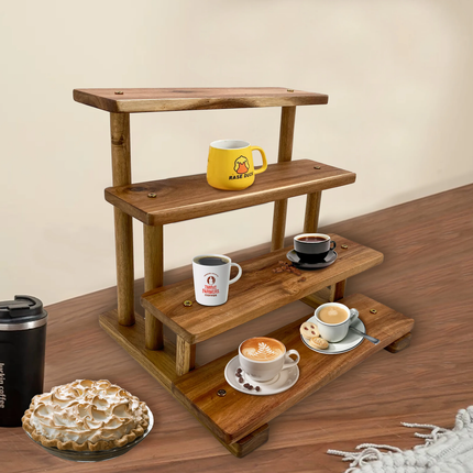 Cupcake Tower 4 Tier Appetizer Serving Tray And Platters Wooden Fruit Dessert Display Stand For Wedding Party