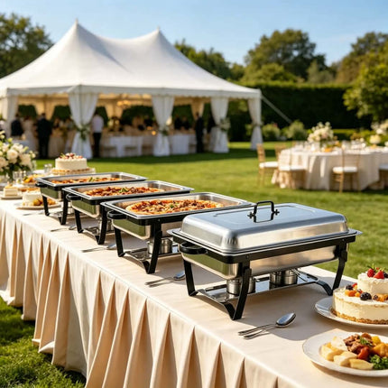 Luxury Black Stainless Steel Chafing Dish Large Capacity 11L Commercial Insulation Buffet Warmer Hotel Restaurant Catering