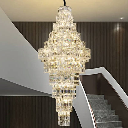 Luxurious Modern Crystal Chandelier for Living Room Large Octagonal Design Warm White for Duplex Apartments Lobbies Weddings
