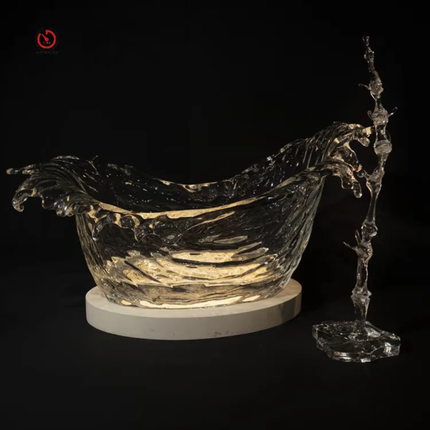 New Design Deep Soaking Transparent Acrylic Smart Bathtub Freestanding Bathtub Platinum Crystal Clear Bathtub For Bathroom
