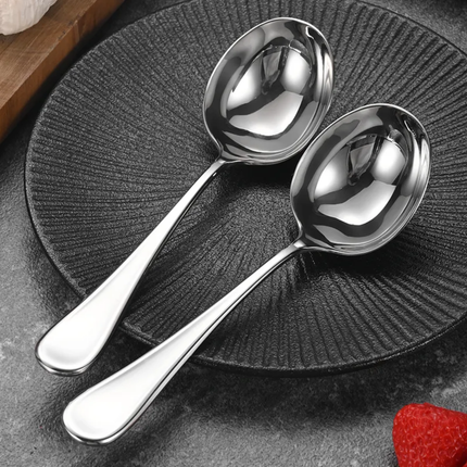 304 Stainless Steel Serving Spoon With Long Handle Big Round Ladle For Restaurant Dinnerware Salad Buffet Party Spoons