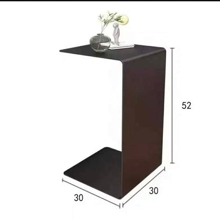 Light Luxury Italian C-Shaped Side Table - Stainless Steel Right Angle Bay Coffee Table For Modern Living Room