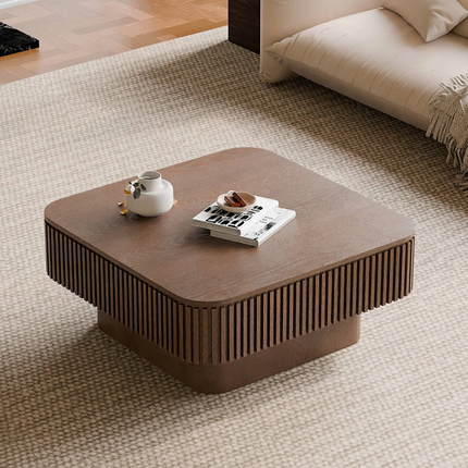 Made of concrete Modern Square Coffee Table For Living Room Hotel Use Wood Panel Storage Furniture For Home Decor