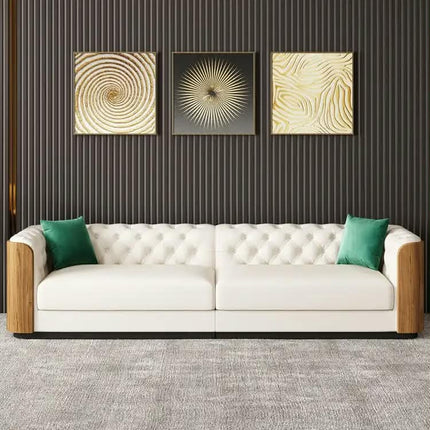 Contemporary Eco-Friendly Sofa Set Solid Wood Accents Plush Cushion Featuring Elegant Tufting Stylish Living Room Furniture