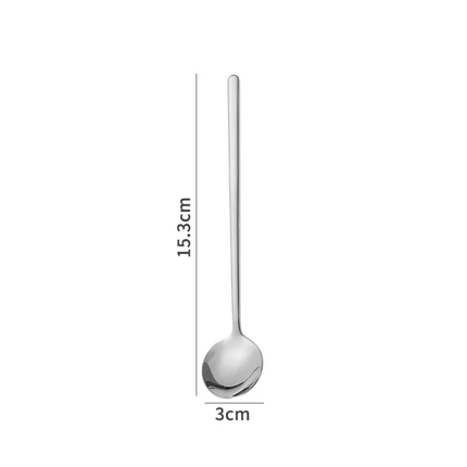 Custom Logo Stainless Steel Mirror Polish Long Handle Teaspoon with PVD Gold Coating For Coffee Latte Ice Cream Mixing-Present