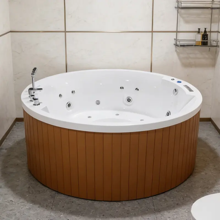 Swim SPA Hot Tub Custom 4-Person Garden Outdoor Spa Tubs Round Whirlpool & Freestanding for Jacuzzis Hydro Therapy Bathtub & Hot Tubs Massage