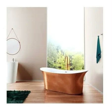 Large Capacity Copper Bathtub for Comfortable Soaking Supporting Relaxation and Premium Bathroom Experience