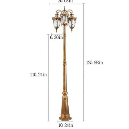 European Retro LED Landscape Light Pole Column Light Aluminum Pedestrian Area Decoration IP65 Garden Courtyard Straight Electric
