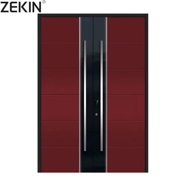 ZEKIN Factory 3D Carving Main Entrance Doors Anti-Theft Heat Insulation House Exterior Cast Aluminum Front Entry Armored Doors