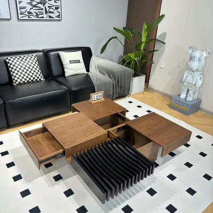Minimalist wooden coffee table wood center table for apartment hotel project furniture