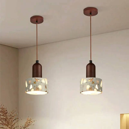 Popular Wabi Sabi Travertine Led Pendant Light Dining Desk Kitchen Island Restaurant Bedside Hotel Yellow Stone Decor Droplight