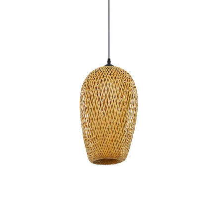 New Design Handmade Woven Bamboo Wicker Pendant Light Fixture Natural Rattan Hanging Lamps Chandelier for Home Decor Restaurant