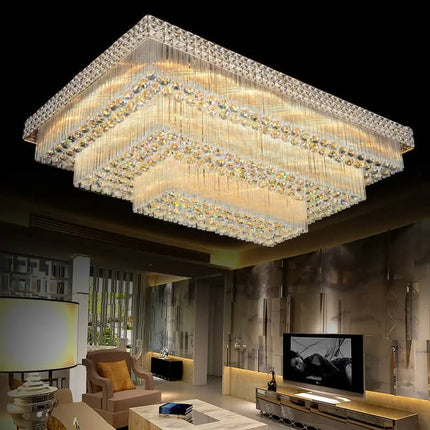 Modern Lusters Crystal Ceiling Lamp Restaurant Hotel Family Living Room Lamps Fine Crystal Ceiling Light