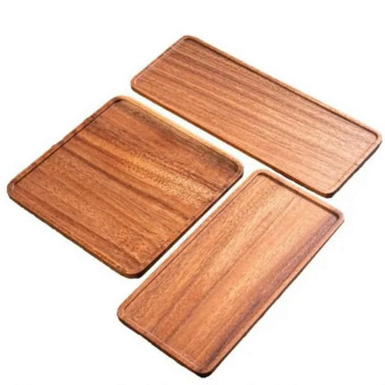 Custom Engraved Acacia Biodegradable Dinner Plate Set, Eco-Friendly Irregular Platters