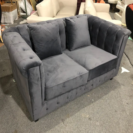 SF1843 Modern Light Luxury Stainless Steel Hardware Ring Fabric Sofa 1+2+3 Set for Living Room