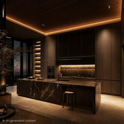 Walnut Wood Kitchen Cabinet Natural Grain Modern Style Whole House Custom Builder Project Kitchen Cabinets Island Lacquer