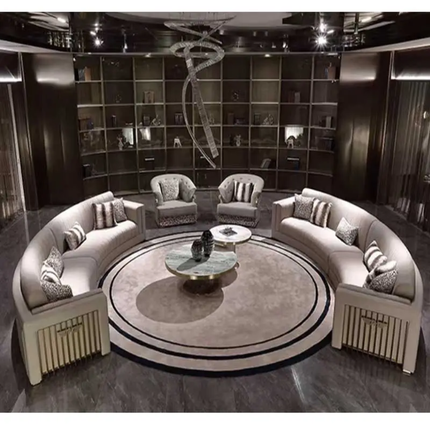 Grand Cream Velvet Elite Sofa Set with Striking Golden Details Premium Quality