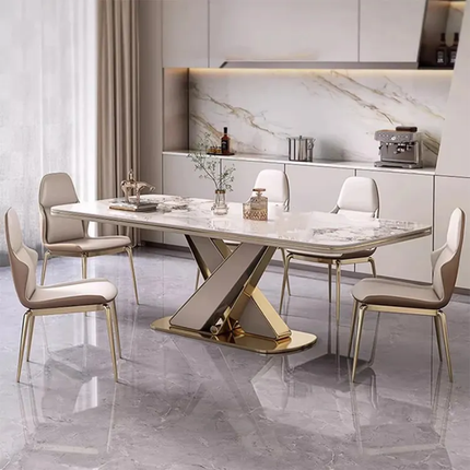Custom Large White Artificial Stone Dining Table – Direct Manufacturer Premium Marble-Style Furniture