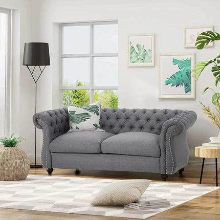 Modern Luxury Linen Loveseat Sofa for Home European Victorian Industrial Asian French Design Styles