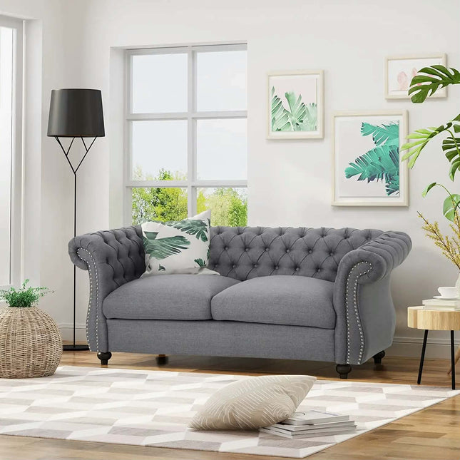 Modern Luxury Linen Loveseat Sofa for Home European Victorian Industrial Asian French Design Styles