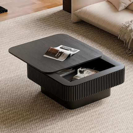 Made of concrete Modern Square Coffee Table For Living Room Hotel Use Wood Panel Storage Furniture For Home Decor