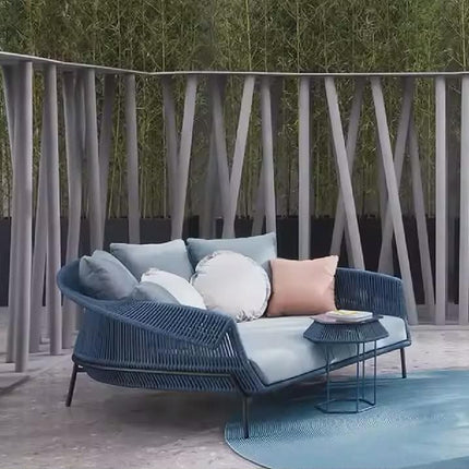 Rattan Outdoor Landscape Sofa Furniture Sofa Bed Round Rattan Sun Lounge Sofa Bed Garden Set