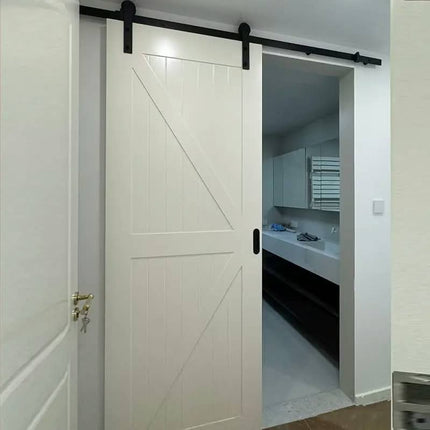 Crazy ELF Modern Barn Door 36 x 80 Melamine Sliding Interior Door With Track Kit