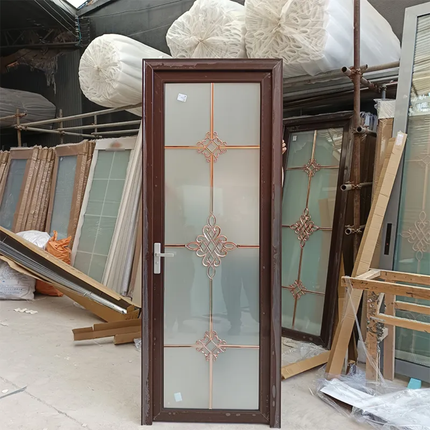 Deluxe Single Decorative Frosted Glass Bathroom Door for Elite Residences