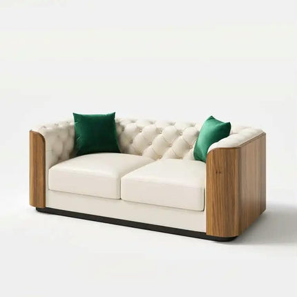 Contemporary Eco-Friendly Sofa Set Solid Wood Accents Plush Cushion Featuring Elegant Tufting Stylish Living Room Furniture
