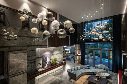 Luxury Glass Chandelier For Hotel Lobby Super Market Wedding Hotel Design Large Pendant Light