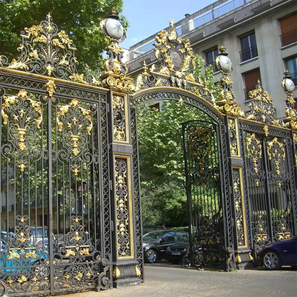 Luxury Smart Villa Main Gate Wrought Iron Anti-Rust Driveway Gate For House