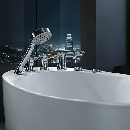Luxurious White Acrylic Free-Standing Modern Adult Simple Soaking Jet Massage Colored Bubble Whirlpool Indoor Bathroom Drainer