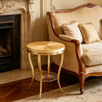 New Design Luxury Gold Metal Side Table Minimalist Handmade Coffee Table Vintage Round Shape Living Room Side & End Table